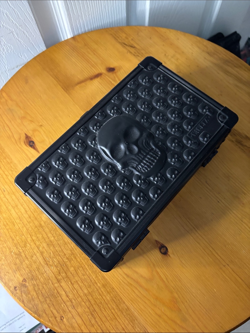 Vaultz Black Skulls Locking Pencil Box with Keys